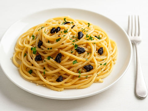 Pasta Aglio e Olio mit schwarzem Knoblauch Rezept
