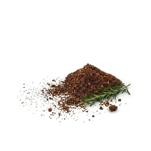 Schwarzes Knoblauchpulver, getrocknet und fein gemahlen – ideal zum Würzen und Verfeinern