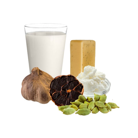 Schwarzer Knoblauch Seife mit Stutenmilch, Kardamom und Sheabutter