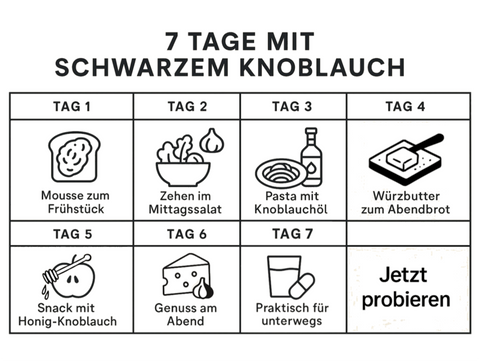 7 Tage – 7 Ideen: So integrieren Sie schwarzen Knoblauch ganz einfach in Ihren Alltag