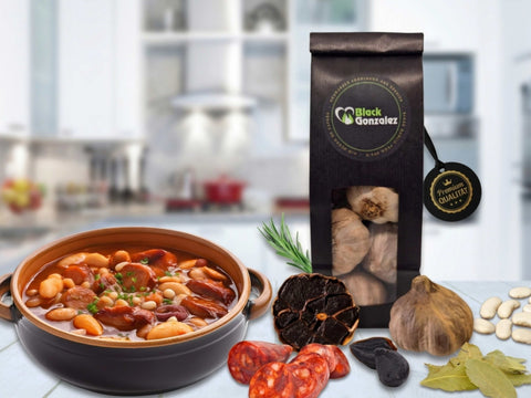 Rezept für Fabada mit schwarzem Knoblauch