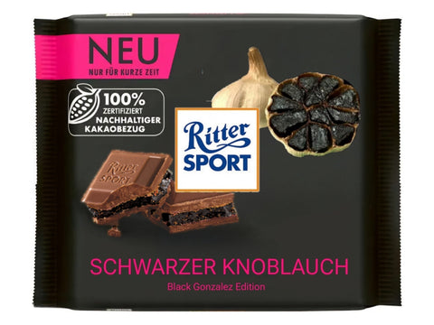 Ritter Sport Schokolade mit schwarzem Knoblauch