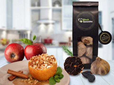 Bratapfel mit schwarzem Knoblauch Rezept