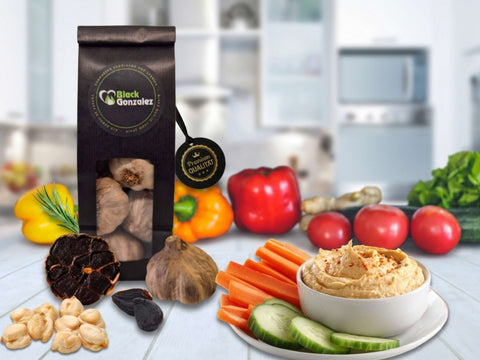 Rezept Hummus mit schwarzem Knoblauch