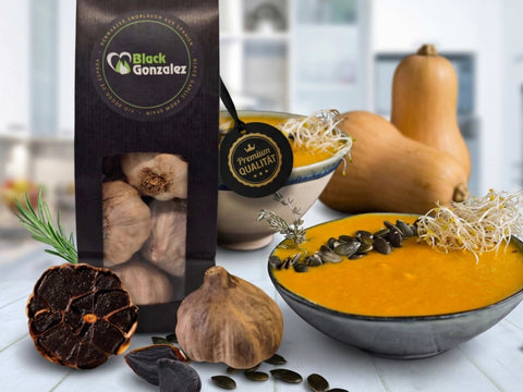 Kürbissuppe mit schwarzem Knoblauch Rezept