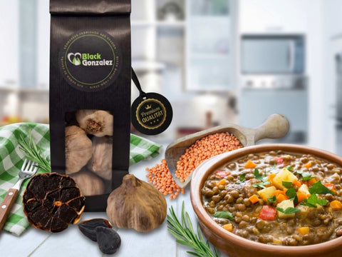 Linseneintopf mit schwarzem Knoblauch Rezept