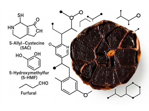 Darstellung der chemischen Verbindungen in schwarzem Knoblauch