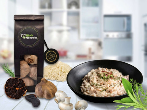 Risotto mit schwarzem Knoblauch