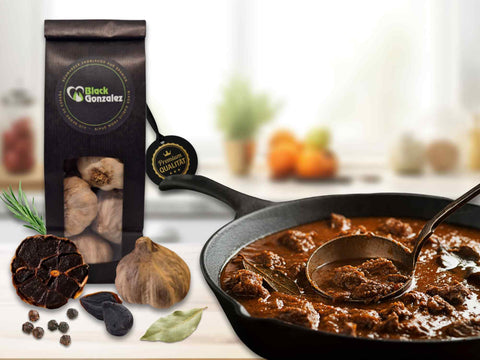 Hirsch-Ragou mit schwarzem Knoblauch