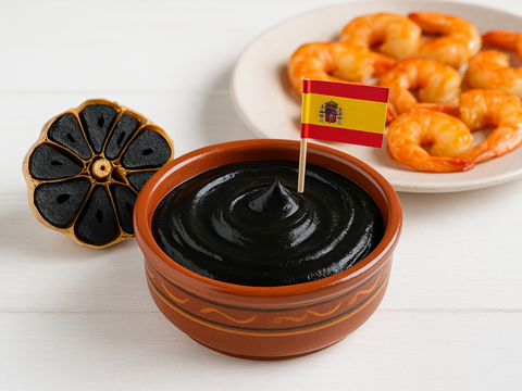 Aioli mit schwarzem Knoblauch, klassisch und vegan zubereitet