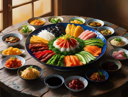 Banchan mit schwarzem Knoblauch