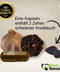 Schwarzer Knoblauch Kapseln hochdosiert - eine Kapsel enthält 2 Zehen