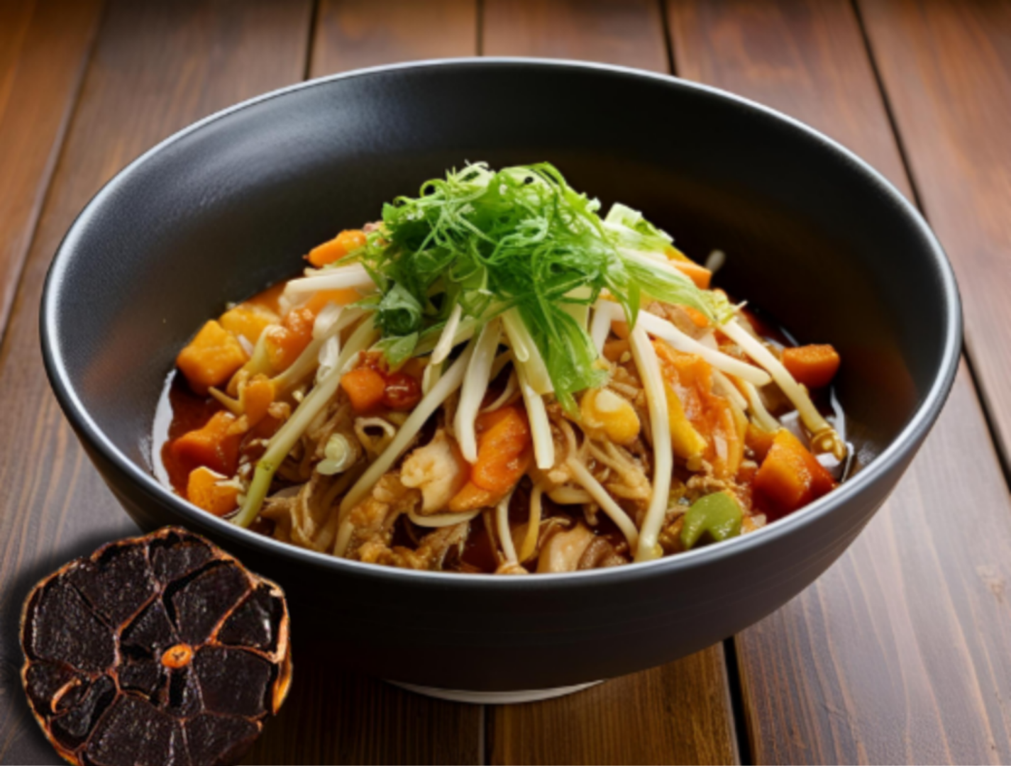 Gukbap mit schwarzem Knoblauch