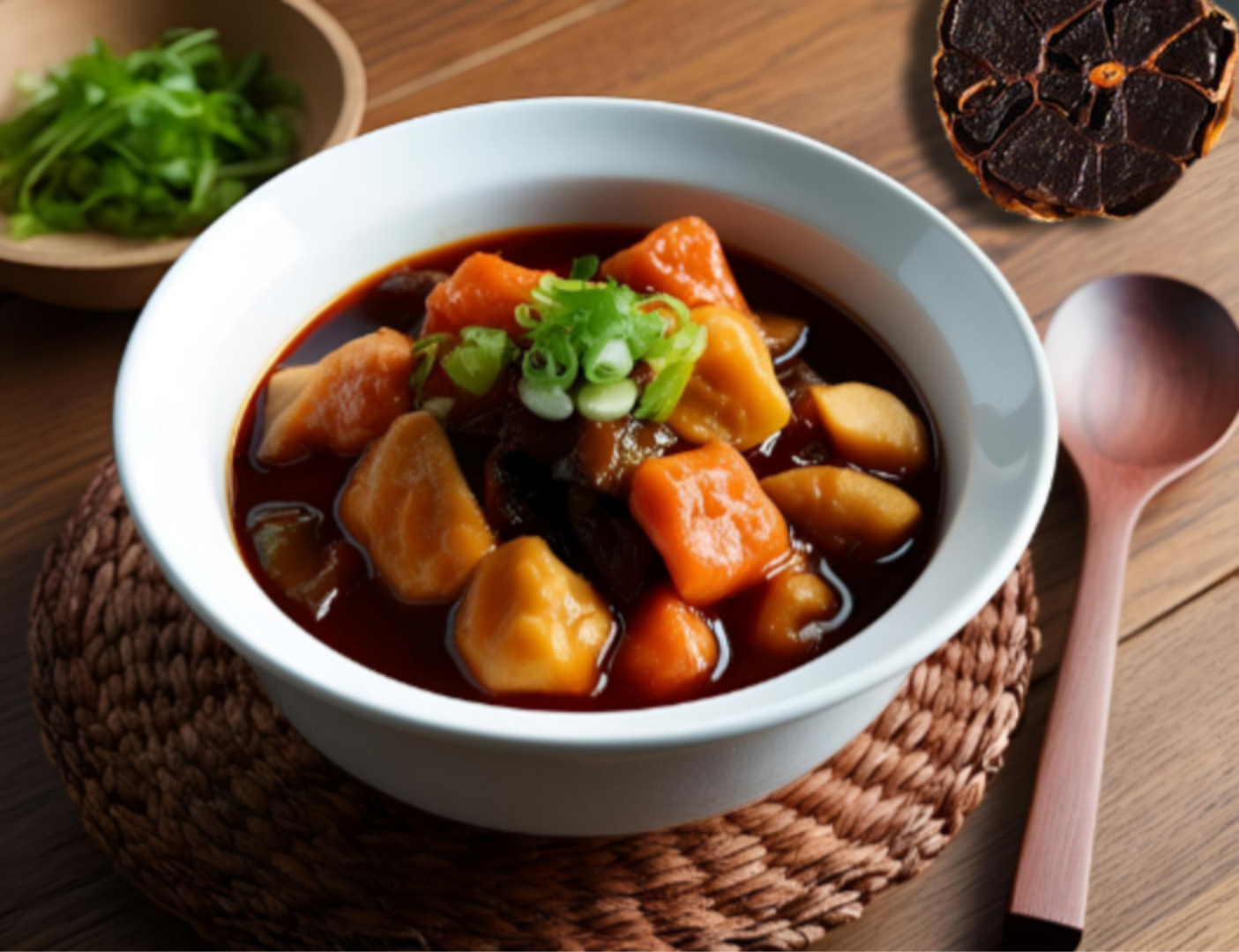 Haejang Guk mit schwarzem Knoblauch