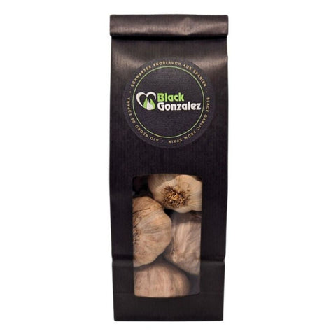 Schwarzer Knoblauch 4 Knollen Tüte Vorderseite