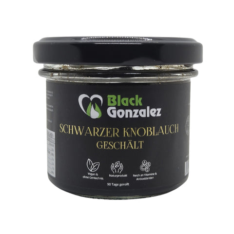 Geschälte schwarze Knoblauchzehen – aromatische Knoblauchzehen ohne Schale