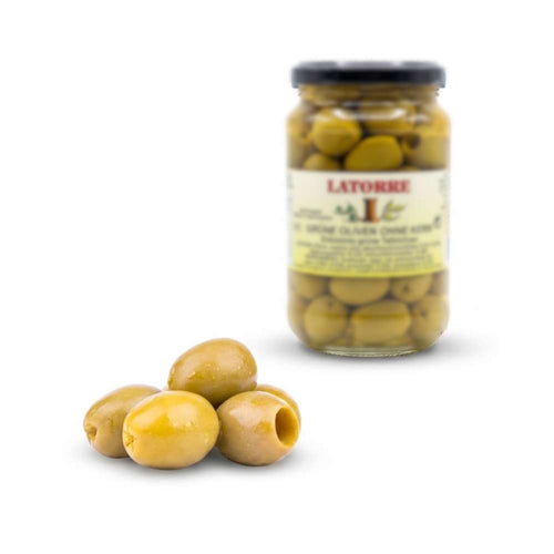 Spanische Oliven ohne Stein mit Anchovis-Aroma