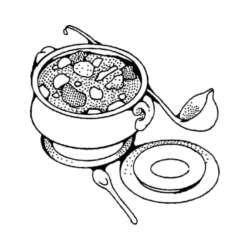 Eintopf mit schwarzem Knoblauch