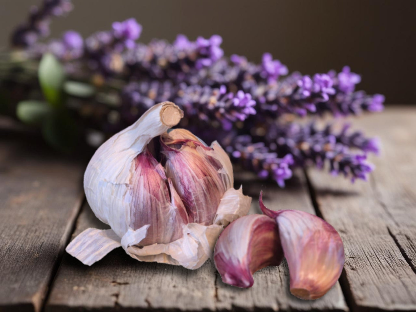 Frischer violetter Knoblauch
