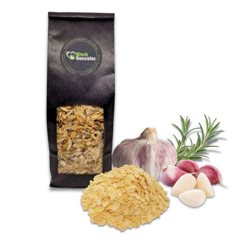Getrockneter violetter Knoblauch