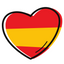 Spanische Flagge in Herz-Form
