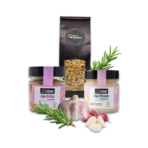 Verschiedene Knoblauch Spezialitäten