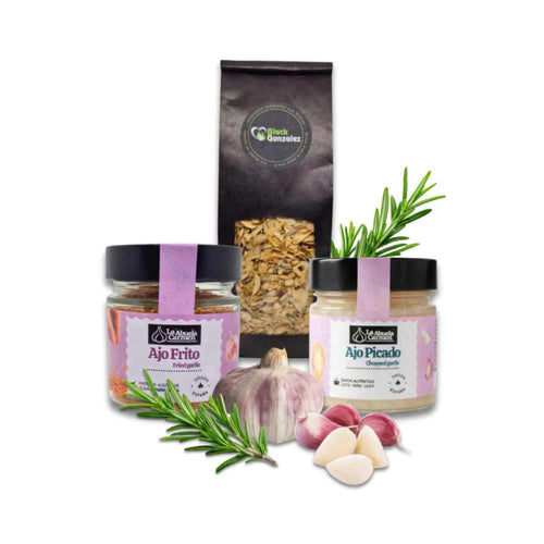 Verschiedene Knoblauch Spezialitäten
