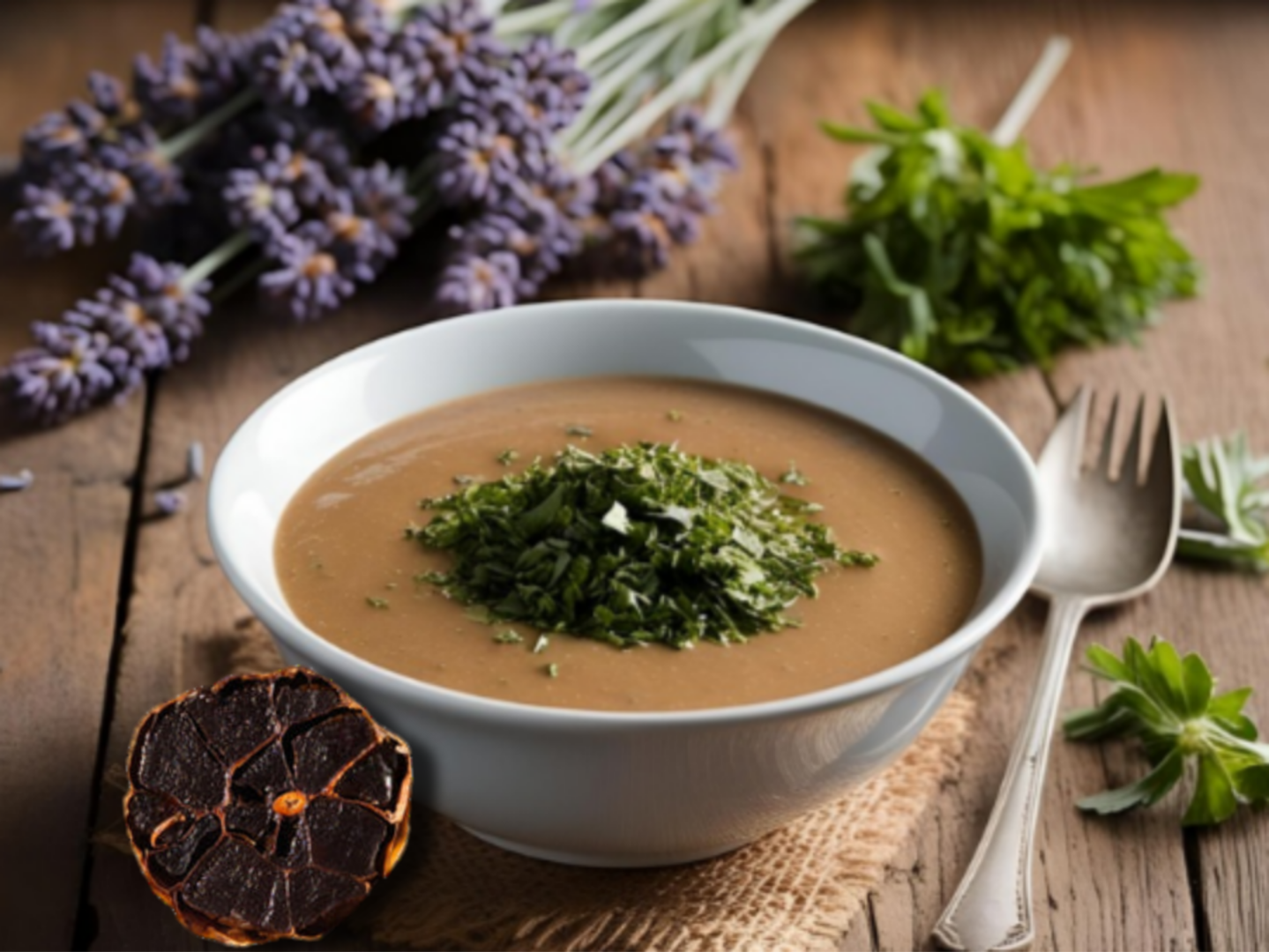 Sauce aus frischem und schwarzem Knoblauch