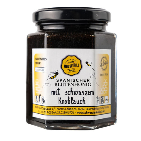 Schwarzer Knoblauch in Blüten-Honig