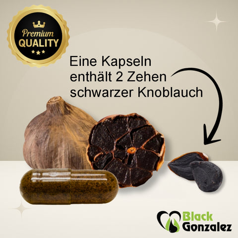 Eine Kapsel schwarzer Knoblauch enthält 2 Zehen