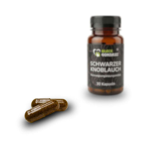 Schwarzer Knoblauch Nahrungsergänzungsmittel als Kapseln