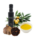 Fein aromatisiertes Oliven-Öl mit fermentiertem schwarzem Knoblauch