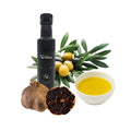 Fein aromatisiertes Oliven-Öl mit fermentiertem schwarzem Knoblauch